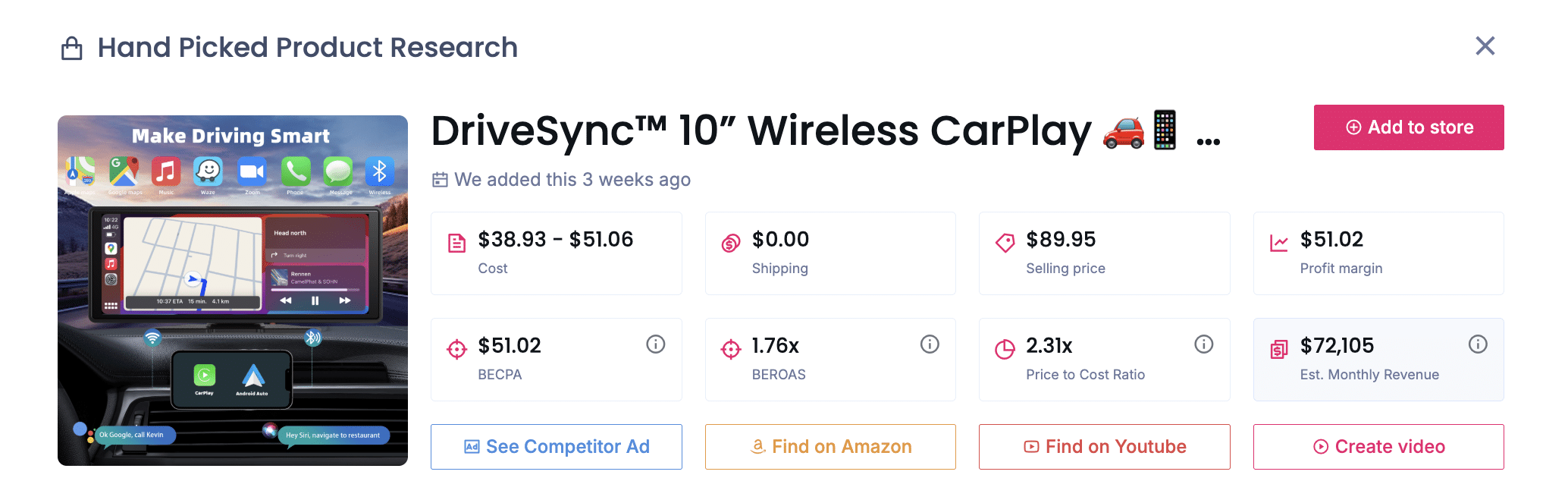 DriveSync 10” Wireless CarPlay